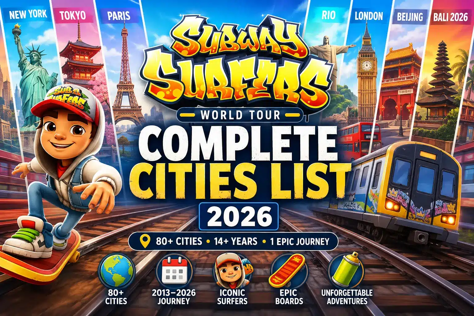 Subway Surfers World Tour complete cities list 2026